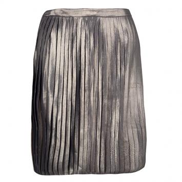 Pre Owned Tory Burch Metallic Pleated Audra Skirt L