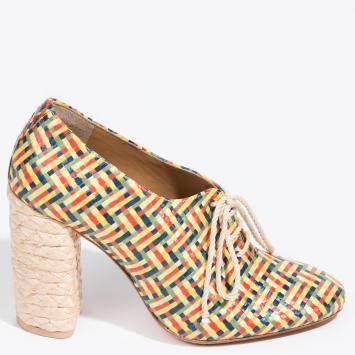 Pre Owned Tory Burch Multicolor Raffia Fabienne Ankle Boots Size EU 39