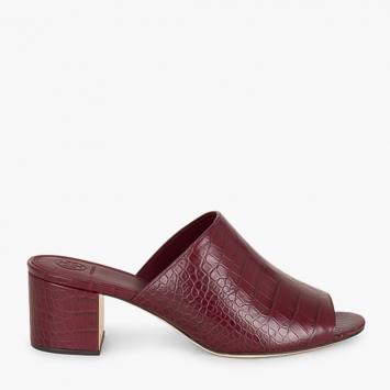 Pre Owned Tory Burch Red Leather Martine Mules Size EU 39