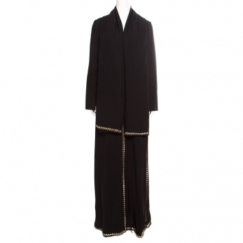 Pre Owned Tory Burch Black  Mirror Embellished Silk Abaya and Scarf Set S