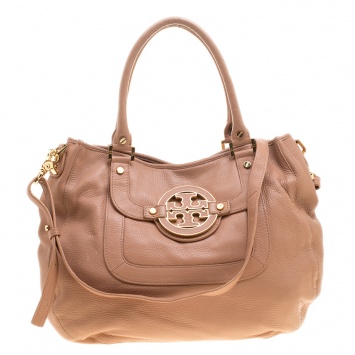 Pre Owned Tory Burch Dusty Pink Leather Amanda Hobo