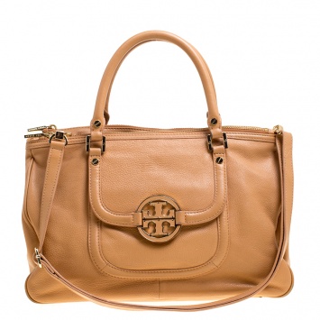 Pre Owned Tory Burch Brown Leather Amanda Tote 