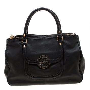 Pre Owned Tory Burch Black Leather Amanda Hobo