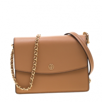 Pre Owned Tory Burch Beige Leather Robinson Shoulder Bag