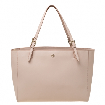 Pre Owned Tory Burch Blush Pink Leather Tote 