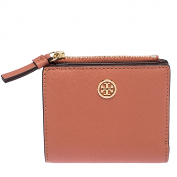 Pre Owned Tory Burch Chestnut Brown Leather Robinson Bifold Wallet