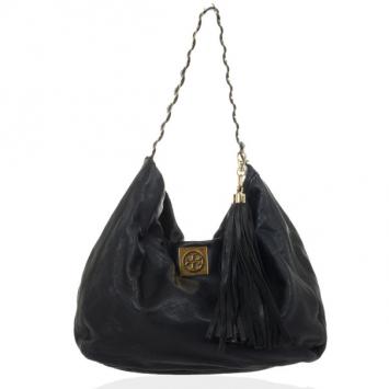 مملوكة مسبقًا Tory Burch Black Leather Hobo