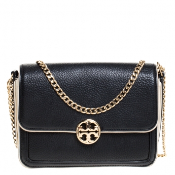 Pre Owned Tory Burch Black Leather Chelsea Shoulder Bag