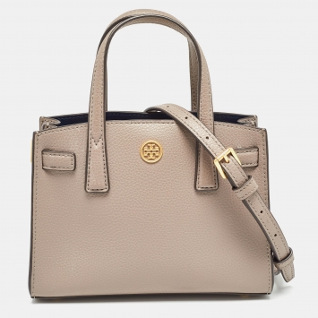 Pre Owned Tory Burch Brown Leather Mini Walker Tote