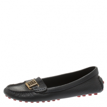 Pre Owned  Tory Burch Blue Leather Kendrick Loafers Size 38.5