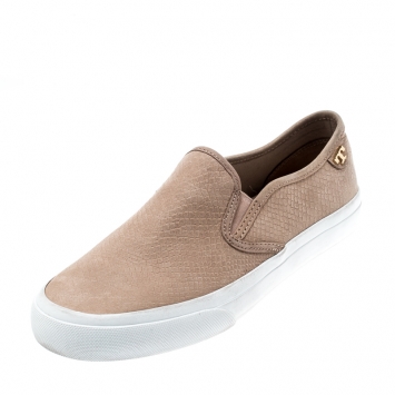 Pre Owned Tory Burch Beige Leather Floyd Slip On Sneakers Size 37