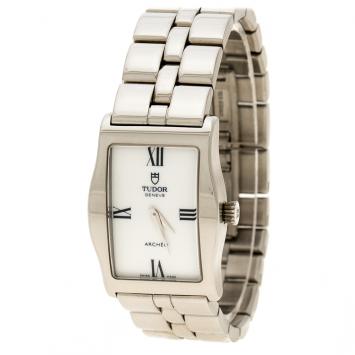 Pre Owned Tudor White Stainless Steel Archeo 30200 Women's Wristwatch 22 mm