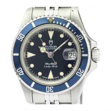 Pre Owned Tudor Blue Stainless Steel Prince Oyster Date 96090 Women's Wristwatch 27MM