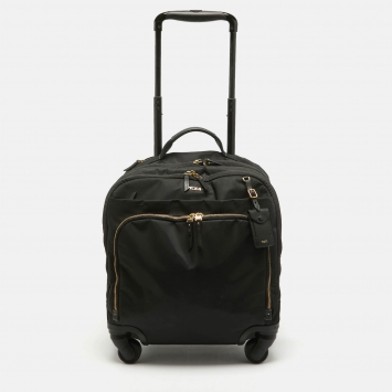 Pre Owned TUMI Black Nylon 4 Wheeled Voyageur Oslo Compact Carry On Luggage
