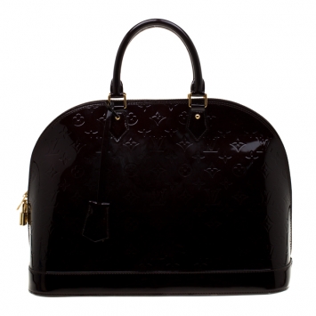 Pre Owned Louis Vuitton Amarante Monogram Vernis Alma GM