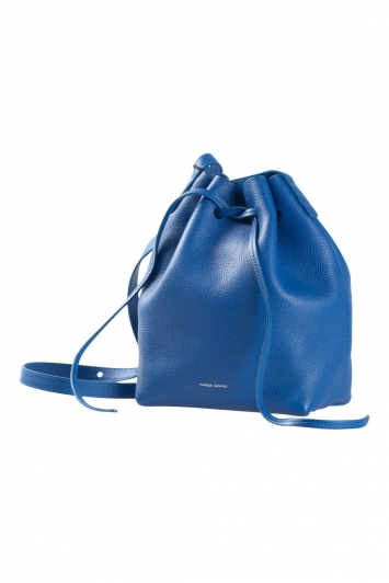 Pre Owned Mansur Gavriel Royal Blue Soft Leather Mini Bucket Bag