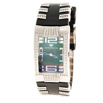 Pre Owned Technomarine Mother of Pearl Stainless Steel and Diamond Women's Wristwatch 24 mm