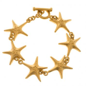 Pre Owned Valentino Sea Star Gold Tone Toggle Bracelet