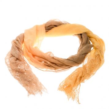 Pre Owned Valentino Multicolor Scalloped Lace Detail Scarf