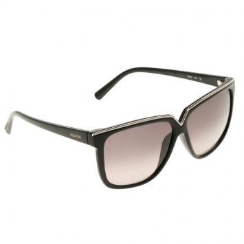 Pre Owned Valentino Dark Grey/Black V605S Square Sunglasses 