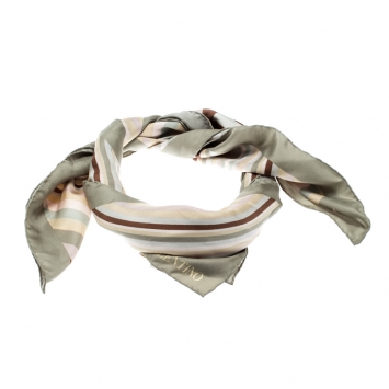 Pre Owned Valentino Native Couture Pastel Striped Diamond Print Silk Square Scarf
