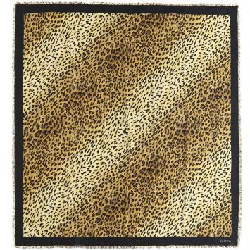 Pre Owned Valentino Wild Leopard Printed Modal and Cashmere Shawl