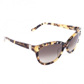 Pre Owned Valentino Leopard 622S Studded Cat Eye Womens Sunglasses