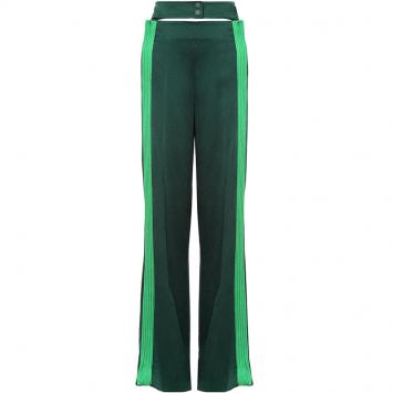 Pre Owned Valentino Jungle/Peppermint Satin Hammered Trousers M