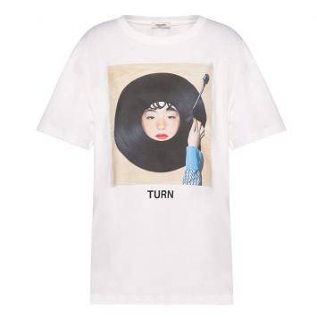 Pre Owned Valentino White Cotton Izumi Miyazaki Print Crew Neck T Shirt S