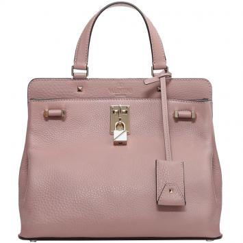Pre Owned Valentino Lipstick Leather Medium Joylock Top Handle Bag