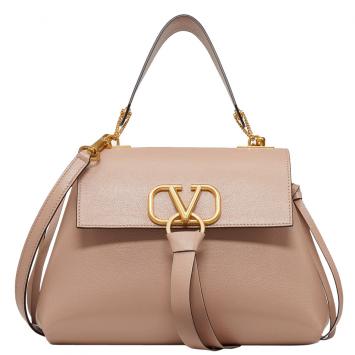 مملوكة مسبقًا Valentino Rose Canelle Leather Small VRING Top Handle Bag