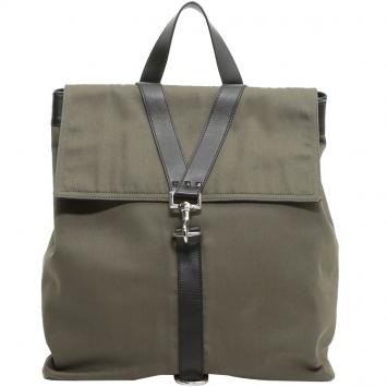 Pre Owned Valentino Army Green/Nero Canvas V Sign Backpack