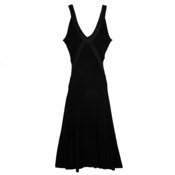 Pre Owned Valentino V Neck Stretch Dress S