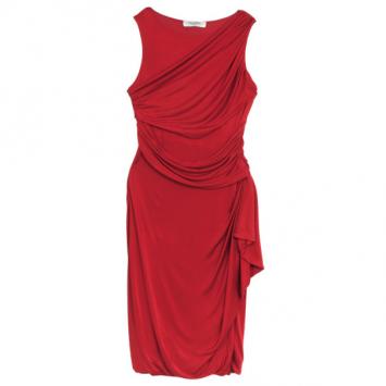 Pre Owned Valentino Red Draped Dress M
