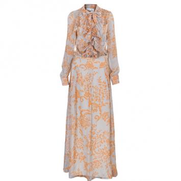 Pre Owned Valentino Abstract Print Skirt Set L