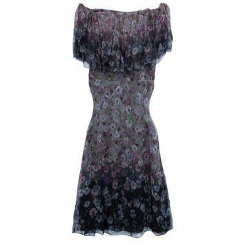 Pre Owned Valentino Off-Shoulder Floral Cocktail Dress L