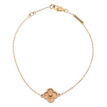 Pre Owned Van Cleef & Arpels Sweet Alhambra 18k Rose Gold Bracelet 18cm