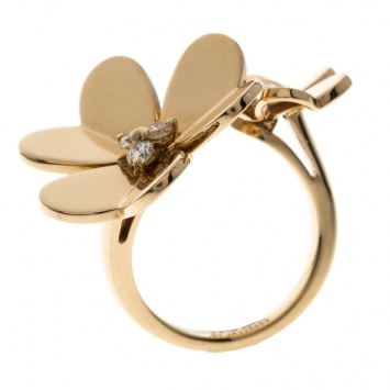 Pre Owned Van Cleef & Arpels Frivole Between the Fingers Diamond Yellow Gold Ring