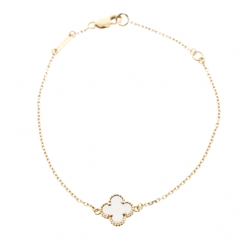 Pre Owned Van Cleef & Arpels Sweet Alhambra Mother of Pearl 18k Yellow Gold Bracelet