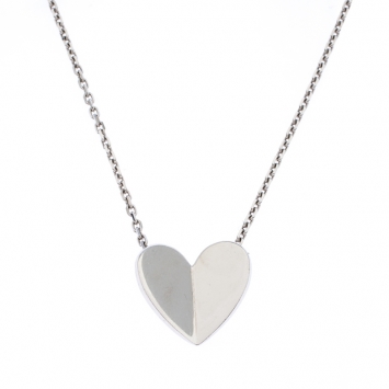 Pre Owned Van Cleef & Arpels Frivole Heart 18K White Gold Pendant Necklace