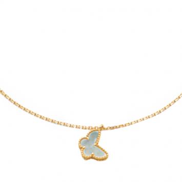 Pre Owned Van Cleef & Arpels Sweet Alhambra Mother Of Pearl Butterfly Necklace