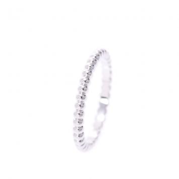 Pre Owned Van Cleef & Arpels Perlée 18K White Gold Ring Size 50