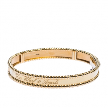 Pre Owned Van Cleef & Arpels Perlée Signature 18K Yellow Gold Bracelet S