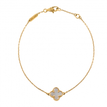 Pre Owned Van Cleef & Arpels Sweet Alhambra Mother of Pearl 18K Yellow Gold Bracelet