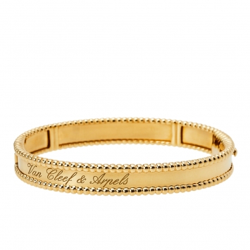 Pre Owned Van Cleef & Arpels Perlee Signature 18K Yellow Gold Bracelet S