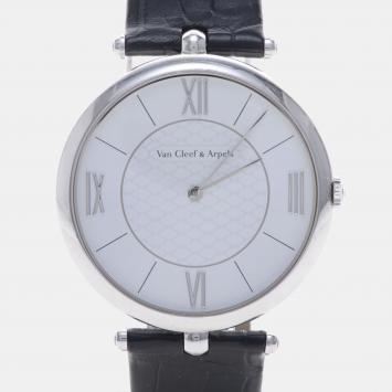 Pre Owned Van Cleef & Arpels Pierre Manual Winding White Gold Men's Wristwatch 42 mm