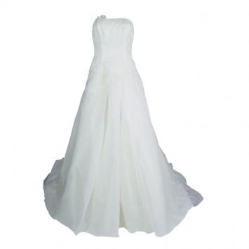 Pre Owned White by Vera Wang Strapless Lace Wedding Gown L
