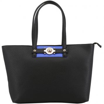 مملوكة مسبقًا Versace Jeans Black Faux Pebbled Leather Shopper Tote
