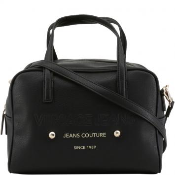 مملوكة مسبقًا Versace Jeans Black Faux Pebbled Leather Satchel Bag