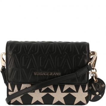 مملوكة مسبقًا Versace Jeans Black Signature Faux Leather Star Clutch Bag